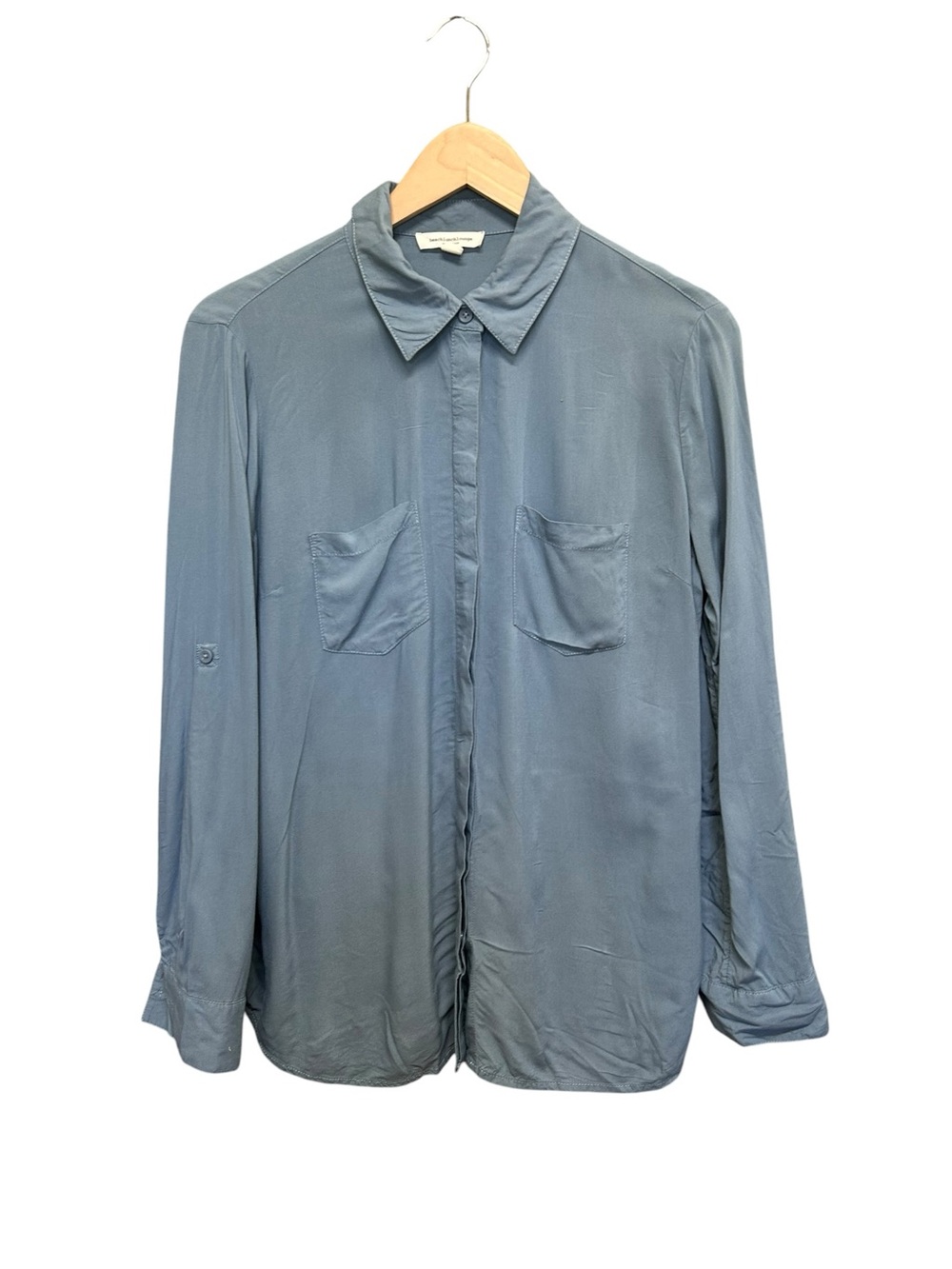 BeachLunchLounge Blue Viscose Button Down Utility Shirt Size M